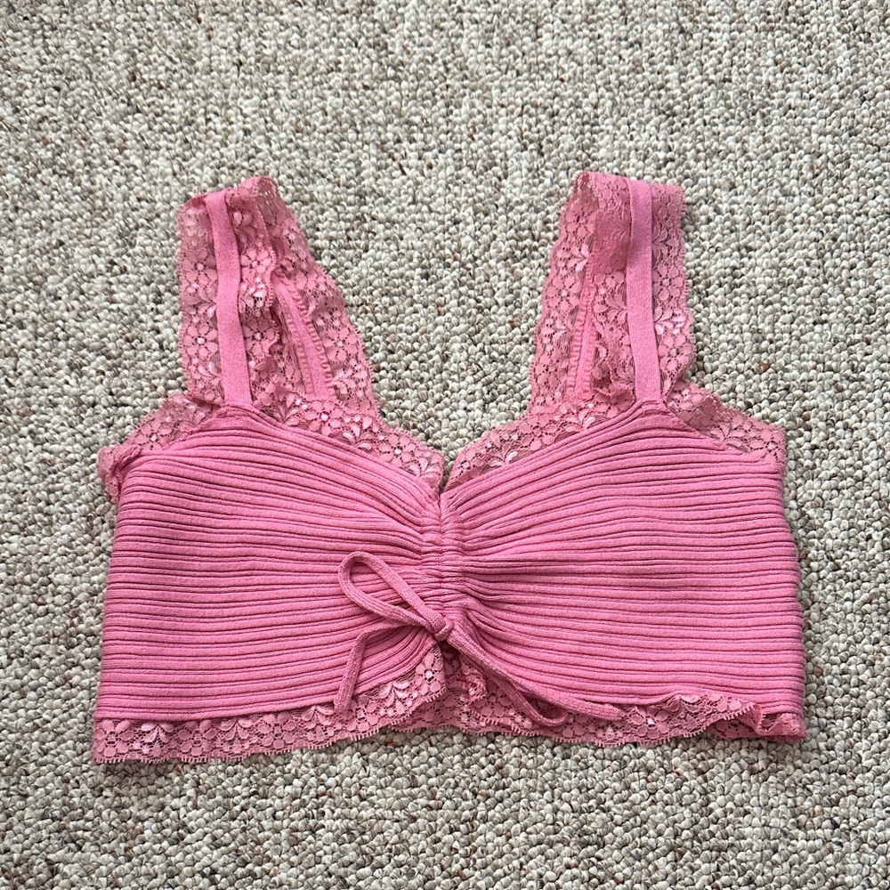 Garage Pink Lace Bra Top Size S
